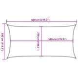 Sunshade Sail 160 g/m Rectangular Light Grey 3x6 m HDPE 4001987