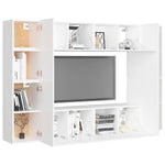8 Piece TV Cabinet Set White Engineered Wood 3078668