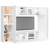8 Piece TV Cabinet Set White Engineered Wood 3078668