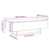 Coffee Table Old Wood 100x49.5x31 cm Engineered Wood 856404