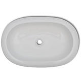Bathroom Basin with Mixer Tap Ceramic Oval White 275496