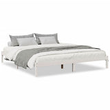 Extra Long Bed Frame without Mattress White 200x210 cm Solid Wood Pine 852413