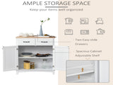 Modern Kitchen Cupboard, Wooden Storage Cabinet, Tableware Organizer with 2 Drawers for Living & T3398P547978
