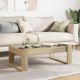 Coffee Table with Infinity LED Sonoma Oak 90x53x30 cm 847639