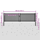 Garden Fence Gate Steel 400x75 cm Anthracite 146333