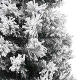 Fake Xmas Tree Green with White Snow Flocking PVC, Steel Slim 320955