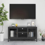 TV Cabinet Anthracite 105x35x52 cm Steel and Glass 336060