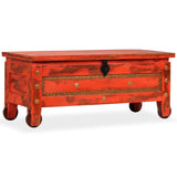 ZNTS Storage Chest Solid Mango Wood 101x39x42 cm Red 244949