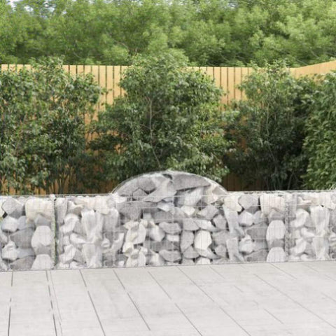 Arched Gabion Baskets 15 pcs 200x30x60/80 cm Galvanised Iron 3146081