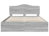 Bed Frame Grey Sonoma 120 x 200 cm Solid Pine Wood 3413331