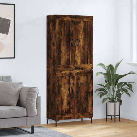 Highboard Smoked Oak 69.5x34x180 cm Engineered Wood 3199686