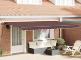 Retractable Awning Brown 400 x 200 cm Fabric 3329820