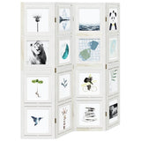 Room Divider 4 Panels White Solid Wood Paulownia 358689
