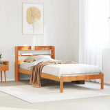 Bed Frame with Headboard without Mattress Wax Brown 75x190 cm Small Single 3306551