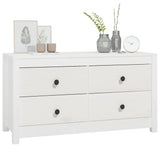 Side Cabinet White 100x40x54 cm Solid Wood Pine 821775