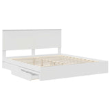 Storage Bed with Headboard White 180 x 200 cm Engineered Wood 3411180