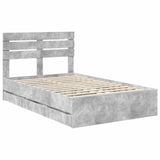 Bed Frame with Drawer Concrete Grey 120 x 200 cm Engineer Wood 3411516