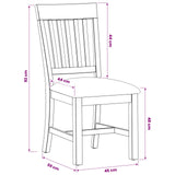 Dining Chair 2 pcs Solid Oak Wood Black 45 x 59 x 92 cm 42039157