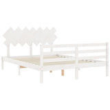 Bed Frame without Mattress White King Size Solid Wood 3195292
