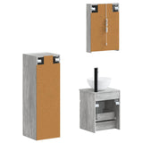 Bathroom Furniture Set 4 pcs Concrete Grey 3407474