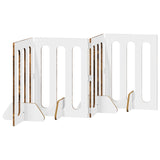 Folding Pet Fence 4 pcs Smoked Oak 201 x 38 x 70 cm 8005964