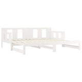 Pull-out Day Bed without Mattress White Solid Wood Pine 2x cm 820283