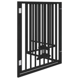 Dog Gate with Door Foldable 4 Panels Black 320 cm Poplar Wood 352195