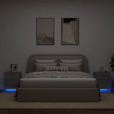 Bedside Cabinets with LED Lights 2 pcs Grey Sonoma Engineered Wood 836746
