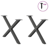 Coffee Table Legs X-Shaped 2 pcs Anthracite 70x cm Steel 4012906