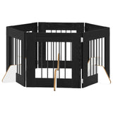 Foldable Dog Gate with Stands 6 pcs Black Oak 362 cm 892157
