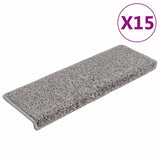 Stair Mats 15 pcs 65x21x4 cm Grey Rectangular Edge 134575
