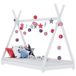 Kids Bed Frame White Solid Pine Wood 70x140 cm 283358