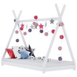 Kids Bed Frame White Solid Pine Wood 70x140 cm 283358