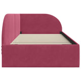 Corner Bed Frame with Headboard Wine red 100 x 200 cm Velvet 42016660
