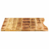 Desk Top with Curve 100x80x2.5 cm Solid Wood Rough Mango 370190
