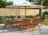 7-Piece Garden Dining Set Natural Solid Acacia Wood 3434489