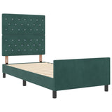 ZNTS Bed Frame Dark Green 90x200 cm Velvet 3344852