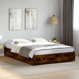 Bed Frame without Mattress Smoked Oak 140x200 cm 3279844