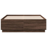 Bed Frame with LED without Mattress Brown Oak 140x190 cm 3209645