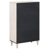 High Board with Shelf White 60 x 33.5 x 100 cm Solid Mango Wood 4018398
