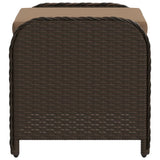 Garden Stool with Cushion Brown 58x46x46 cm Poly Rattan 365735