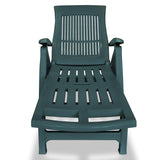 Sunlounger Green Plastic One Size Foldable Sun Lounger 43587