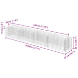 Gabion Raised Bed Galvanised Steel 360x50x50 cm 143561