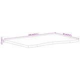 Desk Top with Curve 140x60x2,5 cm Solid Wood Rough Mango 370219
