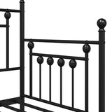 Daybed Frame with Headboard Black 75 x 190 cm Steel 42002656