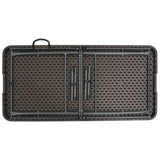 Folding Garden Table Brown 120x60x74 cm HDPE Rattan Look 44553