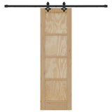 Sliding Door Natural and Black 61 x 198.5 cm Solid Pine Wood 3445512