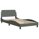 Bed Frame "Dover" Dark Grey 100x203 cm Fabric 373273