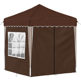 Pop-up Party Tent 195 x 195 x 245 cm Brown Oxford Fabric 42019742