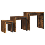 ZNTS Nesting Coffee Tables 3 pcs Smoked Oak Engineered Wood 837824